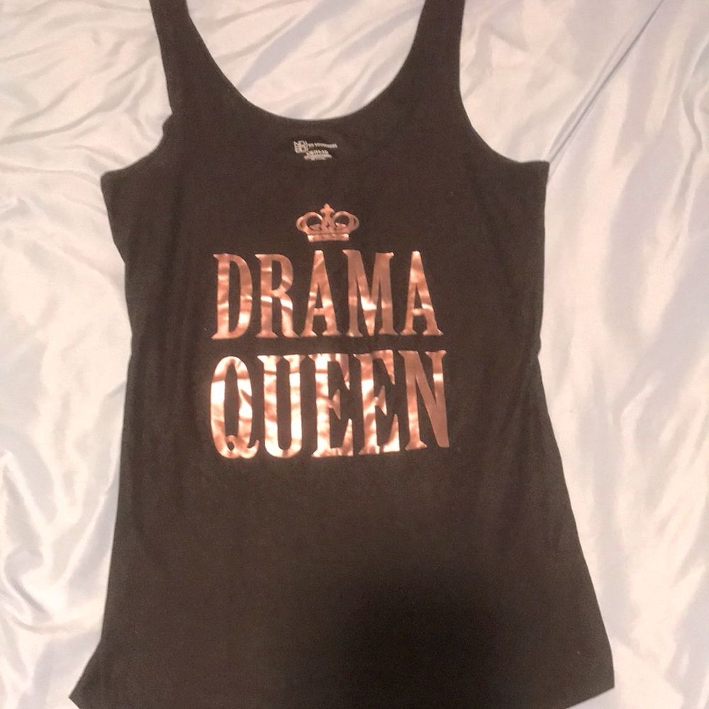 Black tank top with Gold writing